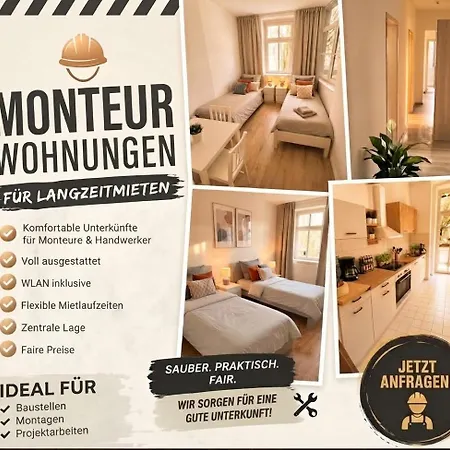 Apartment Wohlfuehlbasis Fuer Monteure Wlan Einzelbetten Parkplatz Smart Tv Ankommen Wohlfuehlen Ausspannen *